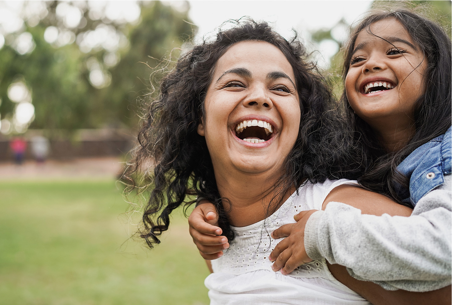 woman and young child